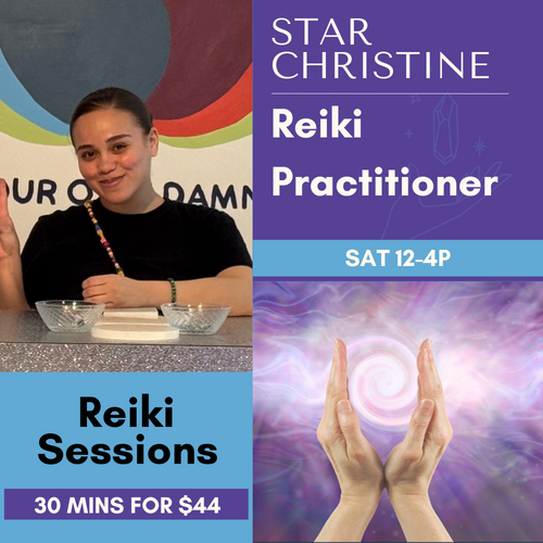 A peaceful Reiki healing session led by Star Christine, featuring a serene space for emotional release and energetic balance.