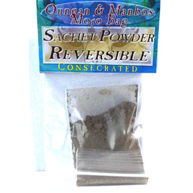 Reversible Sachet Powder (Consecrated) in a ritual container, crafted to reverse negativity, protect energy, and restore balance.