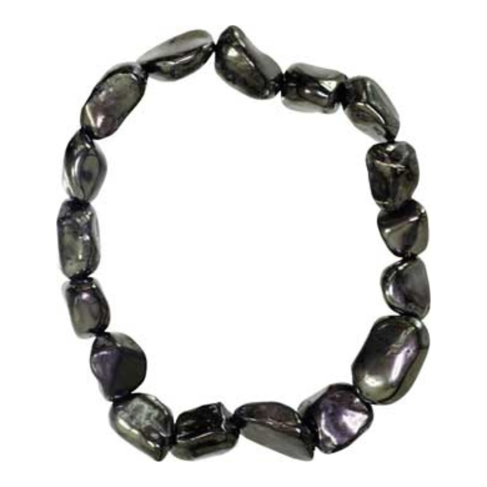 Shungite tumbled stone bracelet on elastic cord