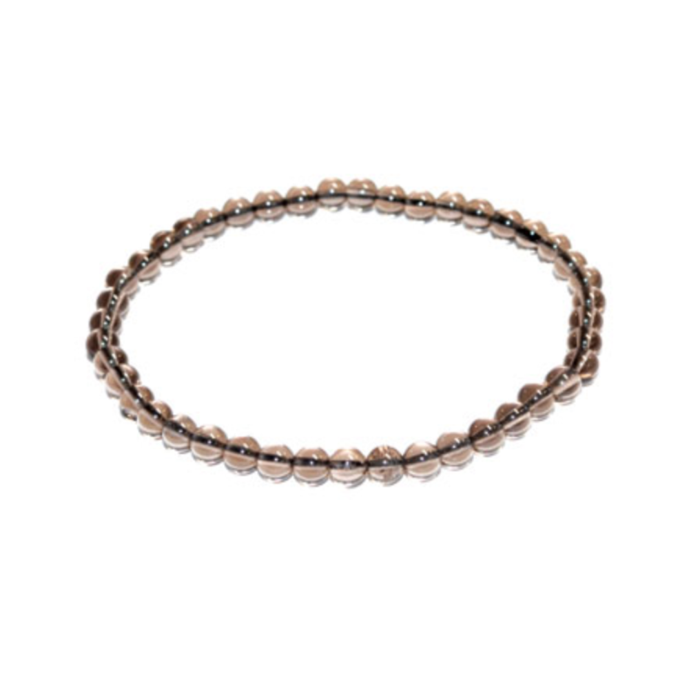 Small 4mm smoky quartz crystal bracelet on stretch band