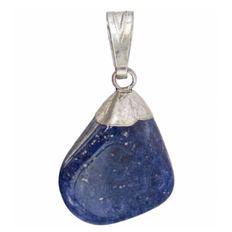 Sodalite Tumbled Stone Pendant  – natural blue teardrop crystal pendant for intuition, clarity, and truth