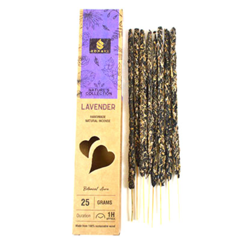  Sonavi Lavender Incense Sticks with calming floral aroma for relaxation, protection, and peaceful meditation.