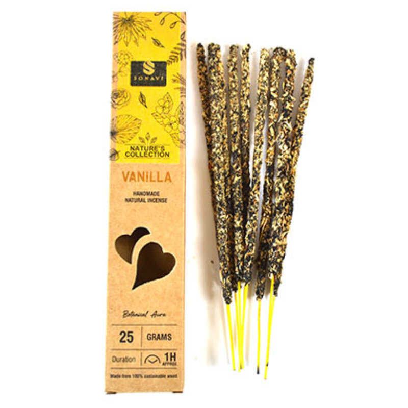 Sonavi Vanilla incense sticks and packaging