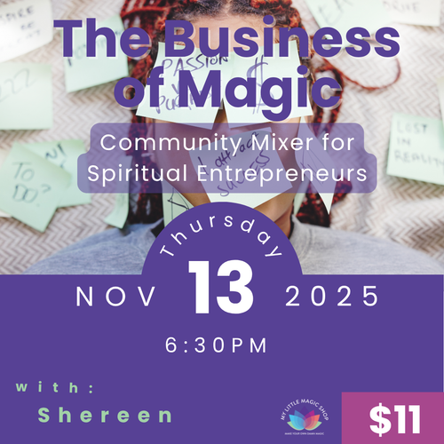  Spiritual entrepreneurs gathered at My Little Magic Shop for a community mixer, sharing ideas and conversation.
