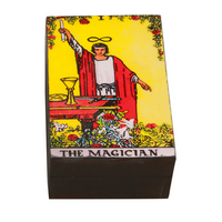 Tarot deck box featuring classic Magician card design, closed lid