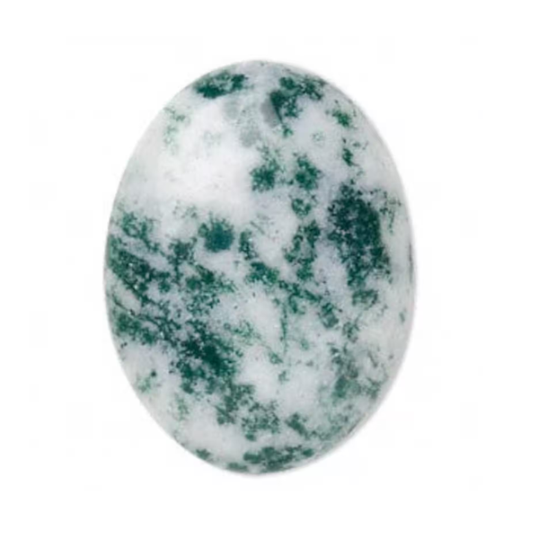 Tree Agate crystal with green dendritic patterns
