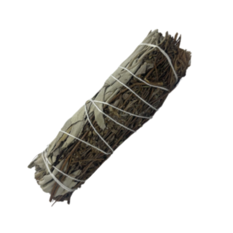 White Sage and Thyme smudge stick bundle for smoke cleansing rituals