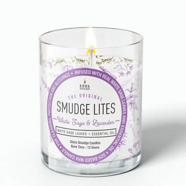 White Sage and Lavender Smudge Cleansing Candle by Smudge Lites