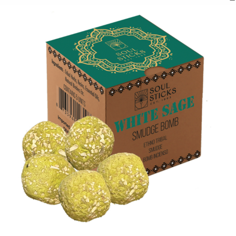 White Sage Smudge Bombs with Burner | Easy Energy Cleansing & Purification