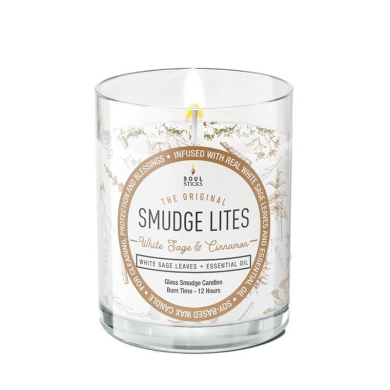 White Sage and Cinnamon Smudge Cleansing Candle by Smudge Lites