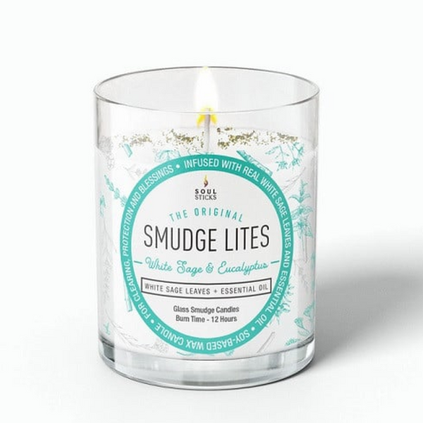 White Sage and Eucalyptus Smudge Cleansing Candle by Smudge Lites