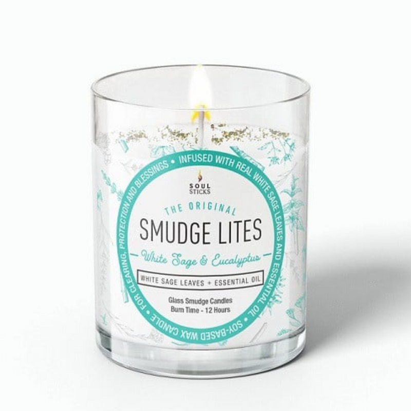 White Sage and Eucalyptus Smudge Cleansing Candle by Smudge Lites
