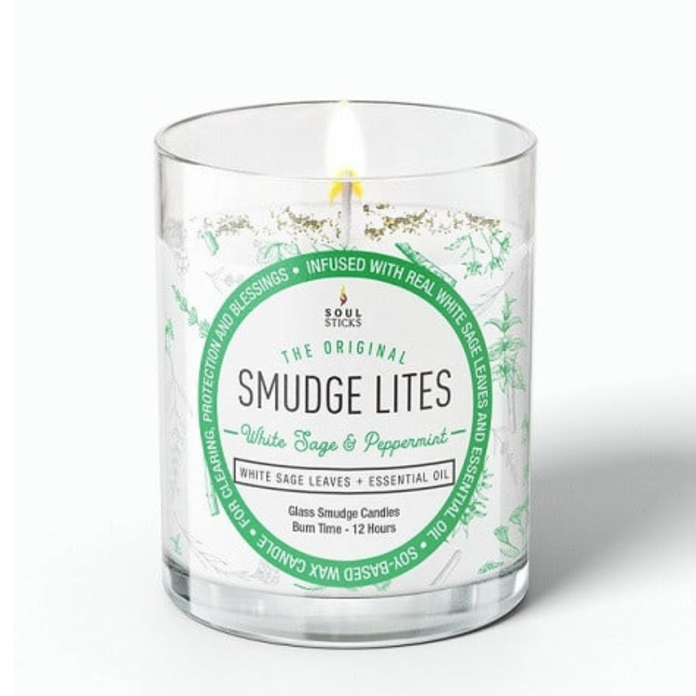 White Sage and Peppermint Smudge Cleansing Candle by Smudge Lites