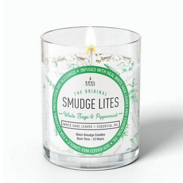 White Sage and Peppermint Smudge Cleansing Candle by Smudge Lites