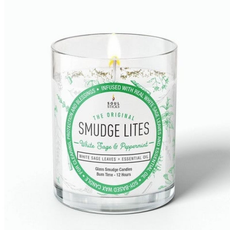 White Sage and Peppermint Smudge Cleansing Candle by Smudge Lites