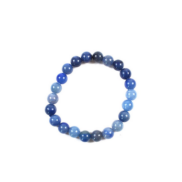 8mm Blue Aventurine Bead Bracelet featuring natural blue hues, designed to enhance communication, intuition, and inner peace.