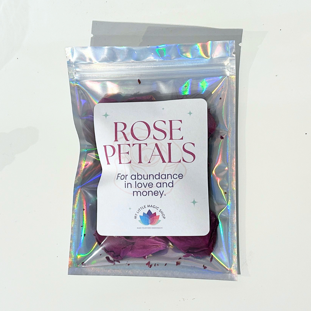 Loose dried red rose flower petals—perfect for rituals, love spells, spiritual baths, and altar offerings.
