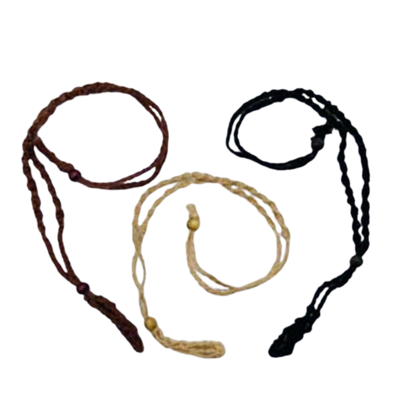 Adjustable net necklace designed to hold tumbled stones for customizable crystal energy and daily intention setting.