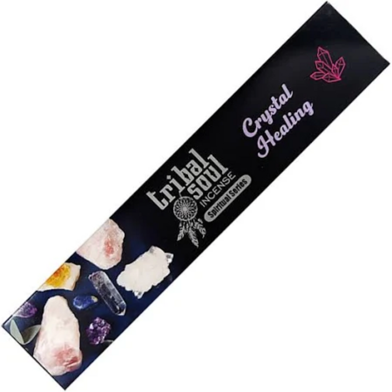 Box of Tribal Soul Healing Crystals Incense Sticks—specially crafted for energetic cleansing, crystal rituals, and spiritual alignment.

