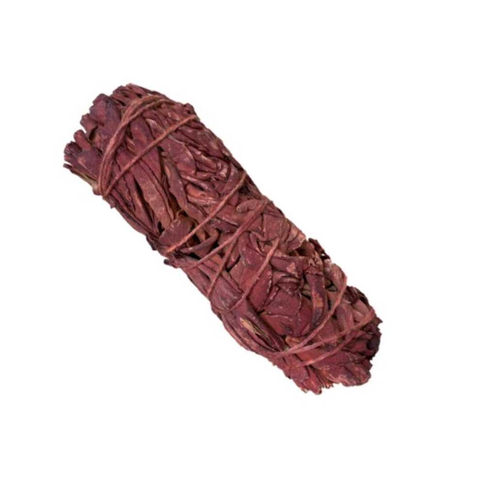 White Sage and Dragon’s Blood Smudge Stick—bold, resin-coated bundle for energetic protection, clearing, and ritual power.
