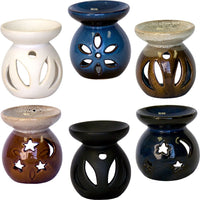Stylish Brown Coloured Cut Out Design Ceramic Oil Burner Om | My Little Magic Shop