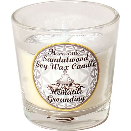 Grounding Hematite Harmonia Soy Gem Votive Candle | My Little Magic Shop