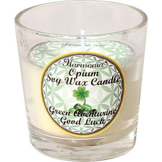 Good Luck Green Aventurine Harmonia Soy Gem Votive Candle, Healing - Rituals - 7 Chakras | My Little Magic Shop