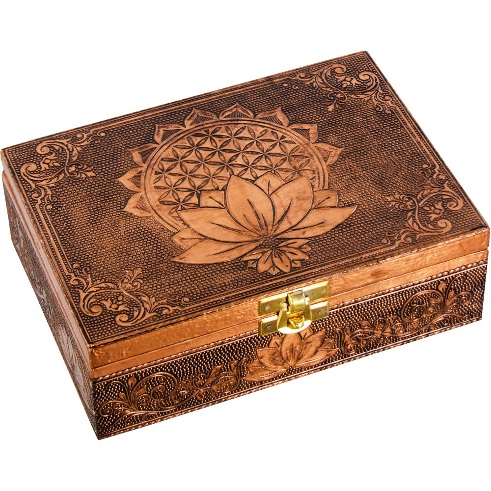 Flower of Life Bronze Metal Lined Box