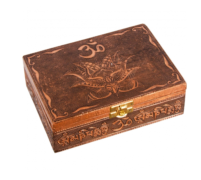 Om/Lotus Bronze Velvet Lined Box