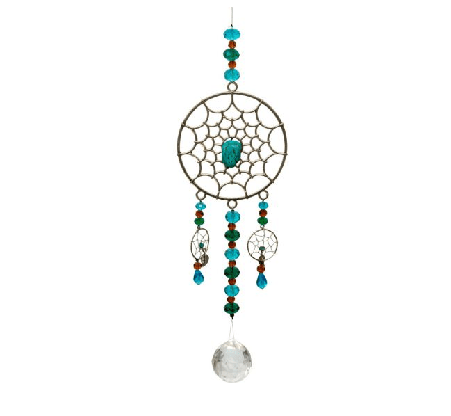 Hanging Crystal with Cut Glass Bead Dreamcatcher | My Little Magic Shop