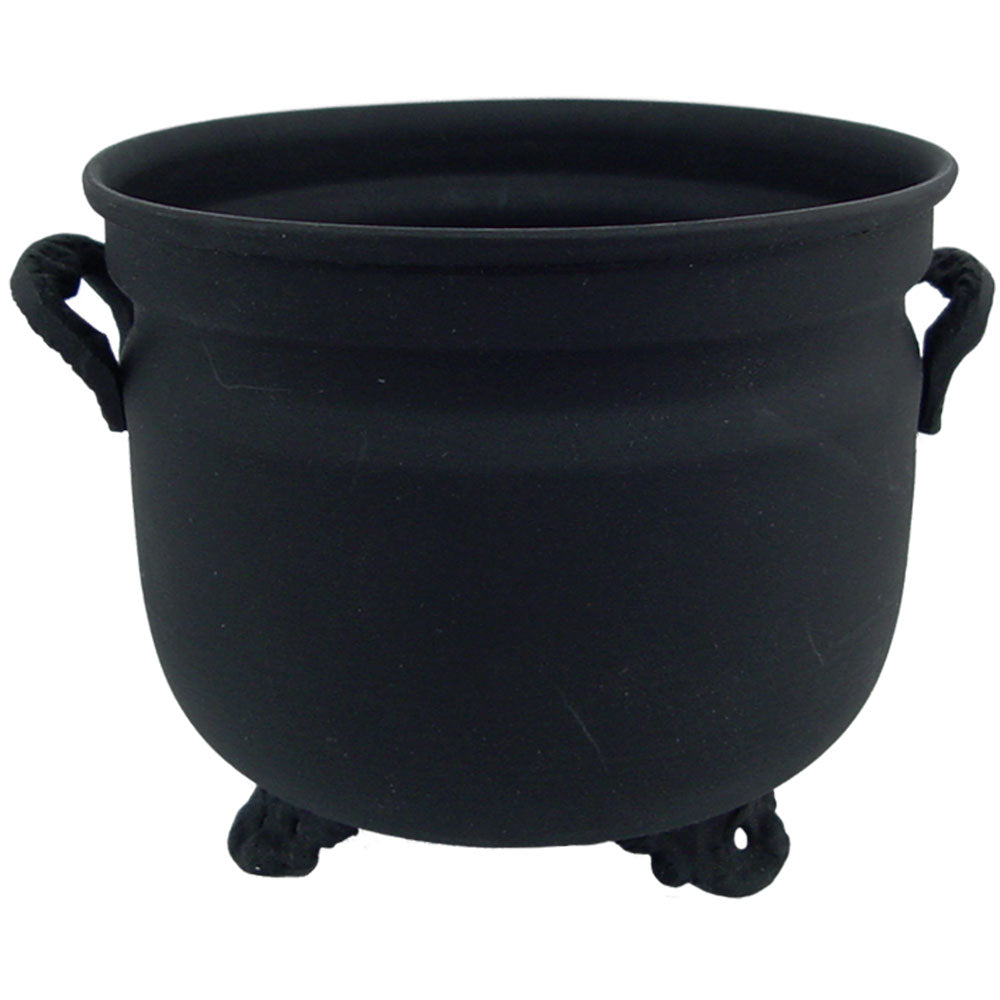 Black Plain Metal Cauldron W/Sand Bag For Granular Incense, Burning, Ritual Purpose, Decoration