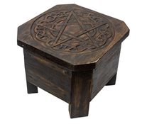 Albizia Wood Altar Table featuring a Celtic Pentacle