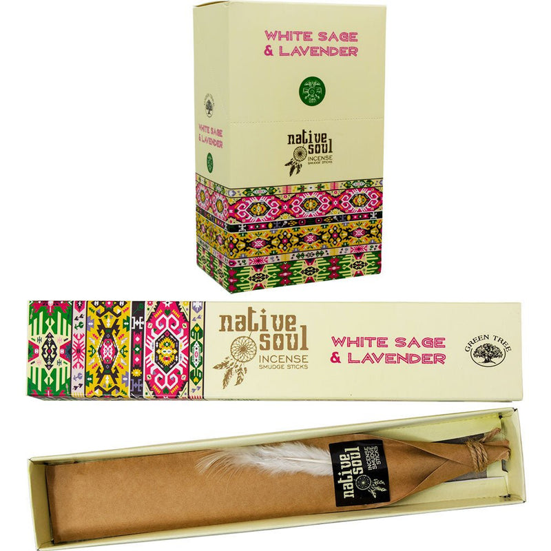 Green Tree Native Soul White Sage & Lavender Incense Sticks | My Little Magic Shop