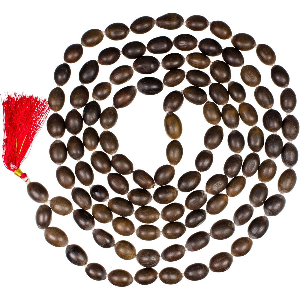 Dark Lotus Seed with Red Tassel - Mala Beads for Your Rituals and Prayers | My Little Magic Shop