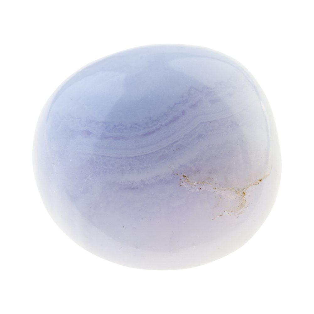 Angelite Tumbled Stone – soft blue crystal for peace, spiritual connection, and angelic guidance.