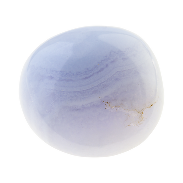 Angelite tumbled stone in soft blue tones
