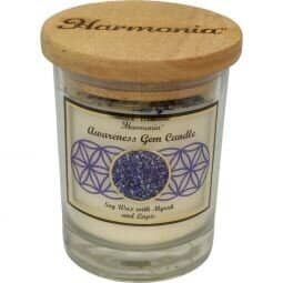 Awareness Intention Setting Candle with Lapis Lazuli Gemstone Chips
