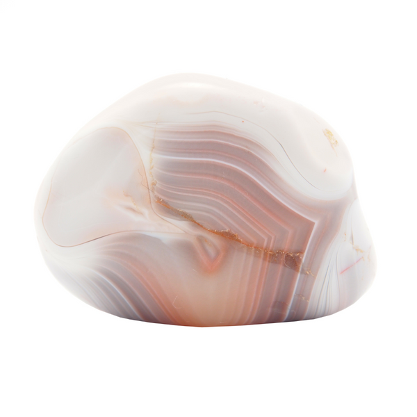 Natural banded agate crystal with layered stone patterns
