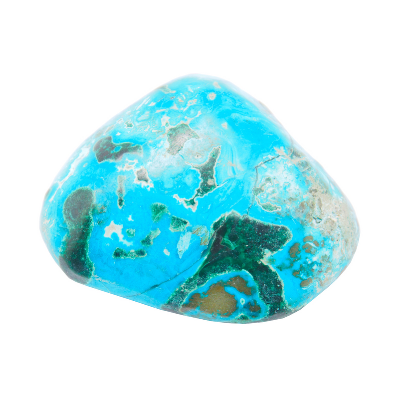 Enhance communication, emotional healing, and inner peace with Chrysocolla Tumbled Stone. Perfect for boosting self-expression and calming emotional stress.