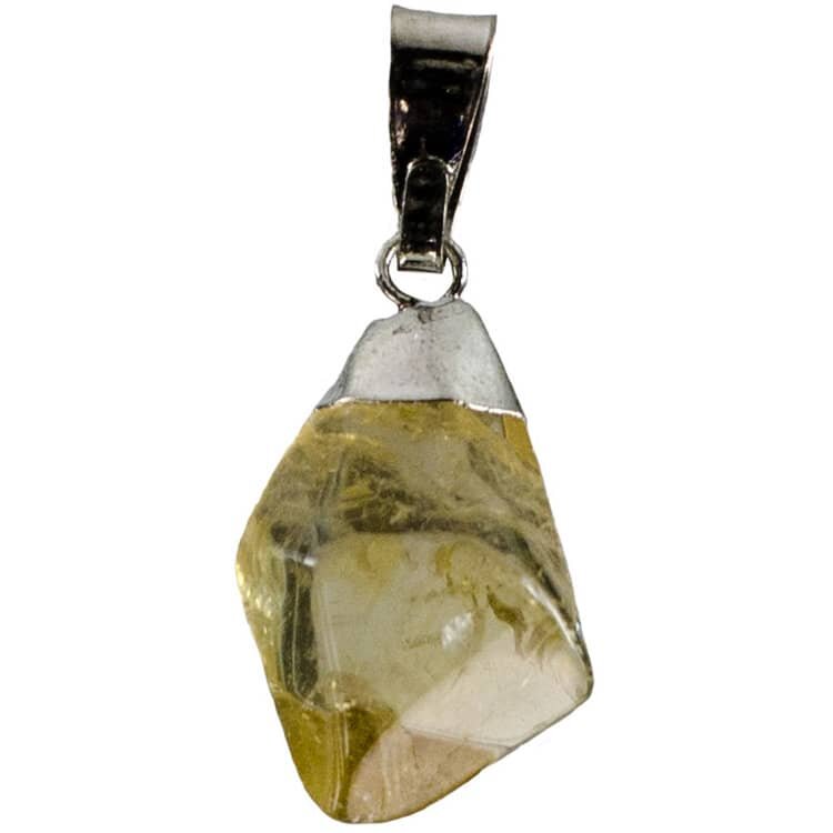 Natural Citrine Diamond Shape Polished Crystal Quartz Stone Pendant | My Little Magic Shop