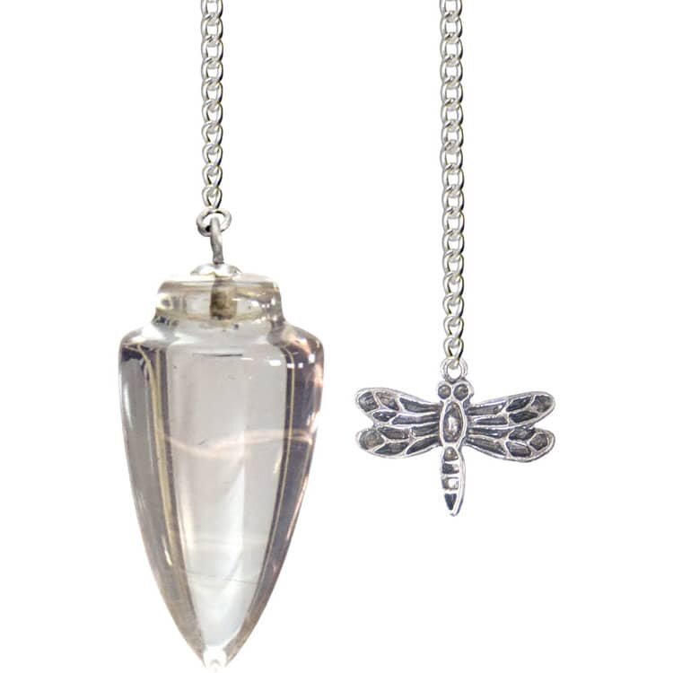Clear Quartz with Dragonfly Pendulum | My Little Magic Shop