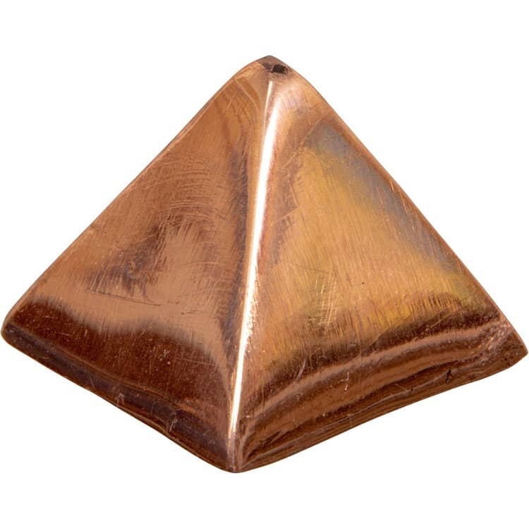 Solid Copper Metal Semi-Precious Stone Pyramid | My Little Magic Shop