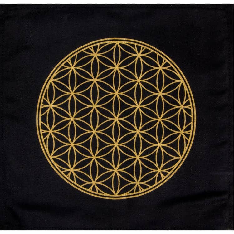 Flower of Life Printed Cotton Crystal Grid | My Little Magic Shop
