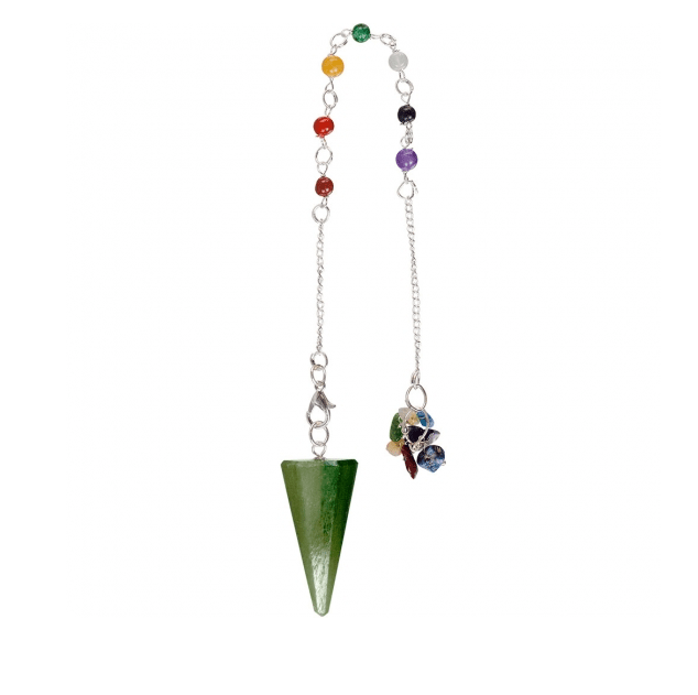 Green Aventurine Gemstone Chakra Pendulum Chain - Hexagonal | My Little Magic Shop