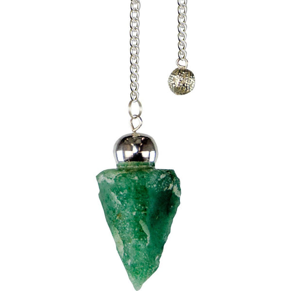 Green Aventurine Rough Pendulum – A raw green crystal pendulum for divination, chakra work, and abundance rituals.