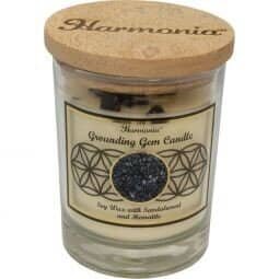 Grounding Hematite Harmonia Soy Gem Candle | My Little Magic Shop