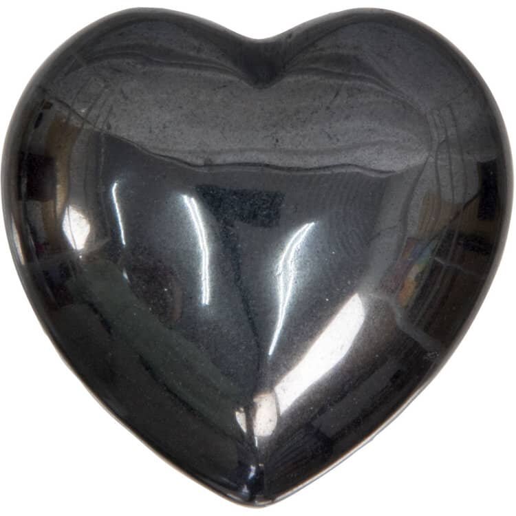 Hematite Puffed Heart | My Little Magic Shop