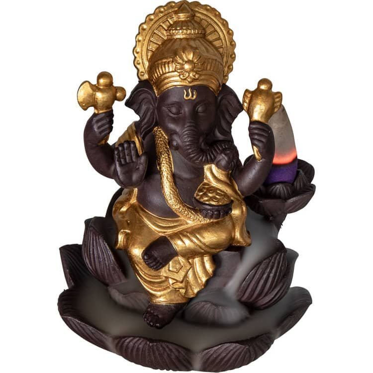 Meditating Ganesha Ceramic Backflow Incense Burner | My Little Magic Shop