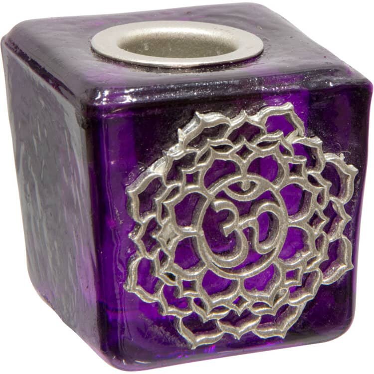 Crown Chakra Mini Glass Candle Holder | My Little Magic Shop