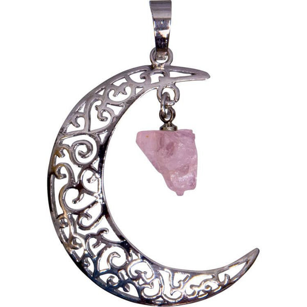 Rose Quartz Moon Pendant | My Little Magic Shop